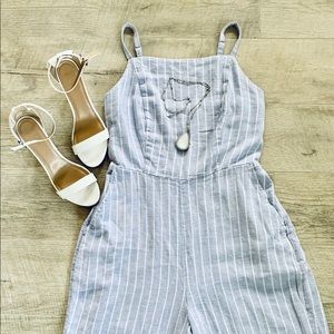 Jumpsuit denim stripe.
